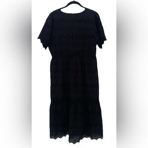 The Secret Label Black Eyelet Short Sleeved Dress Women's Size 2